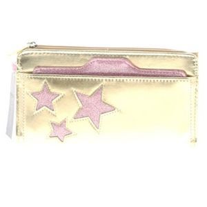 No Boundaries Gold and Pink Metallic Stars Wallet